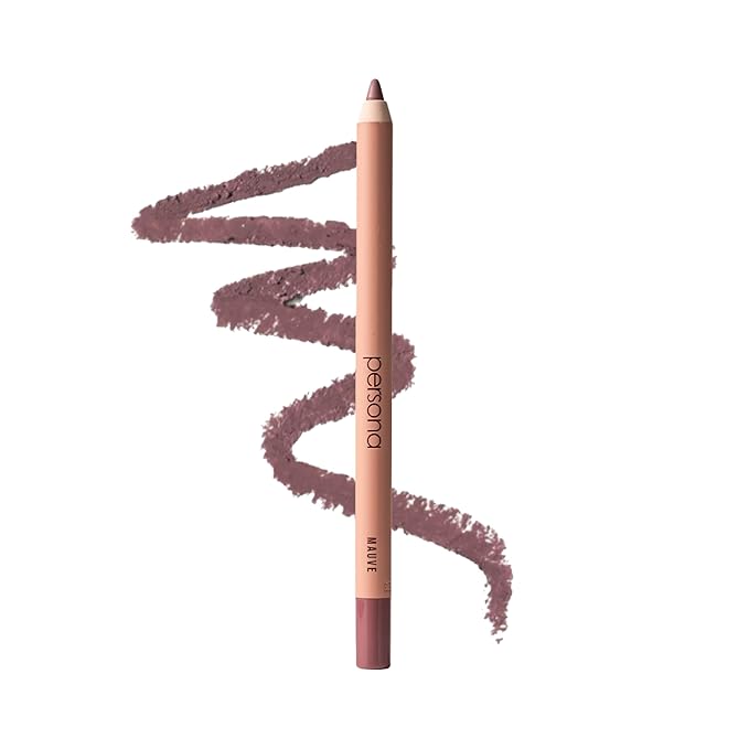 PERSONA Lip Liner Pencil | Creamy, Long-Wear Matte Pencil with Jojoba Oil | Hydrating & Easy to Apply | Shapes, Defines & Contours Lips | Vegan, Cruelty-Free, Paraben-Free | Made in USA, Mauve