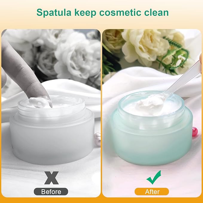 SumDirect Mini Spatula 400 Pcs Face Spatula Cosmetic Spatula Frosted Clear Disposable Plastic Makeup Spatulas Mini
