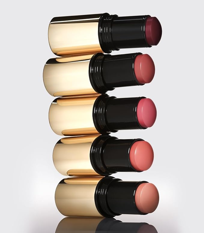 MAKE Beauty Cream Stroke Cream Blush Stick for Cheeks - Vibrant yet Natural Soft Matte Finish - Shade Rouge Moon, Berry Plum Blush Makeup