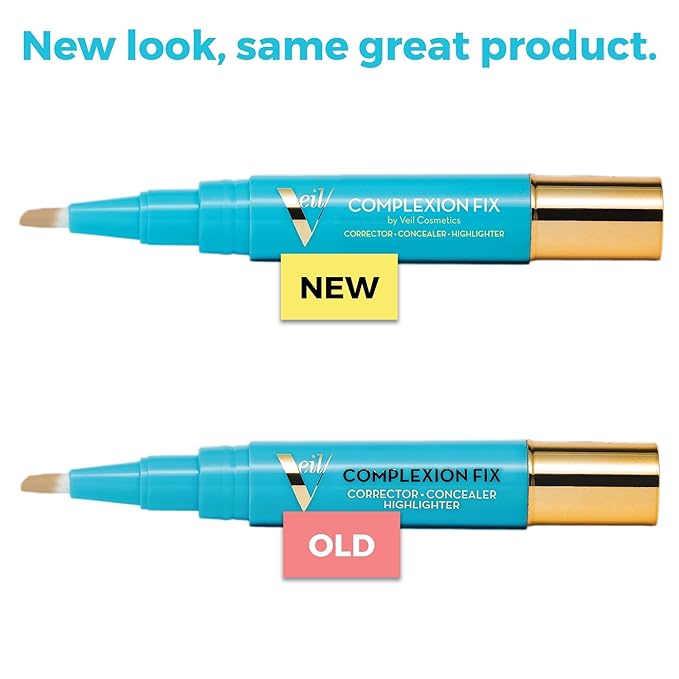 Veil Cosmetics - Complexion Fix Concealer - Liquid Concealer for Under Eye + Dark Circles - Highlight, Contour, Correct - Anti-Aging - Vegan Makeup Pen - Hydrating Lightweight (5N Deep Neutral)