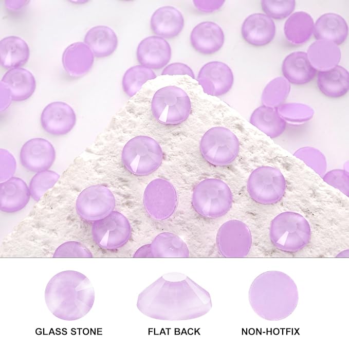 Novani 3000 Pieces Flatback Rhinestones Glass Round Gems Mocha Lt.Purple Crystals for Nail Art DIY Crafts Clothes Shoes,SS8,2.3-2.5mm