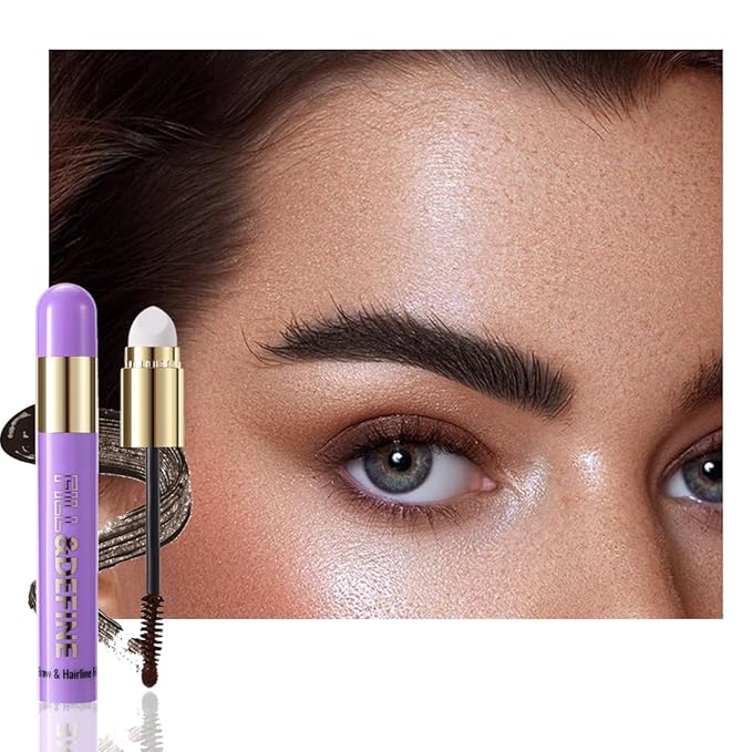 3 in 1 Hair Color Concealer Eyebrow Gel For Women, Waterproof, Long Lasting,Transfer-proof, suitable for eyebrows, beard, and hairline, With features a blending sponge applicator,Black Brown