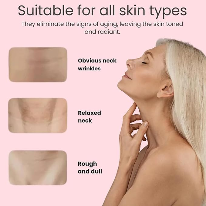 NiraBloom Korean Bio-Collagen Necklift Mask - Younger Neck After 1 Use, Bio Collagen Neck Patches, Hydrating, Plumping, Firming, Silicone Wrinkle Mask Reusable for Tightening and Firming (4)