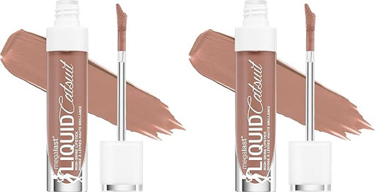 wet n wild Mega Last Catsuit High-Shine Liquid Lipstick Light Pink Chic Got Real (Pack of 2)