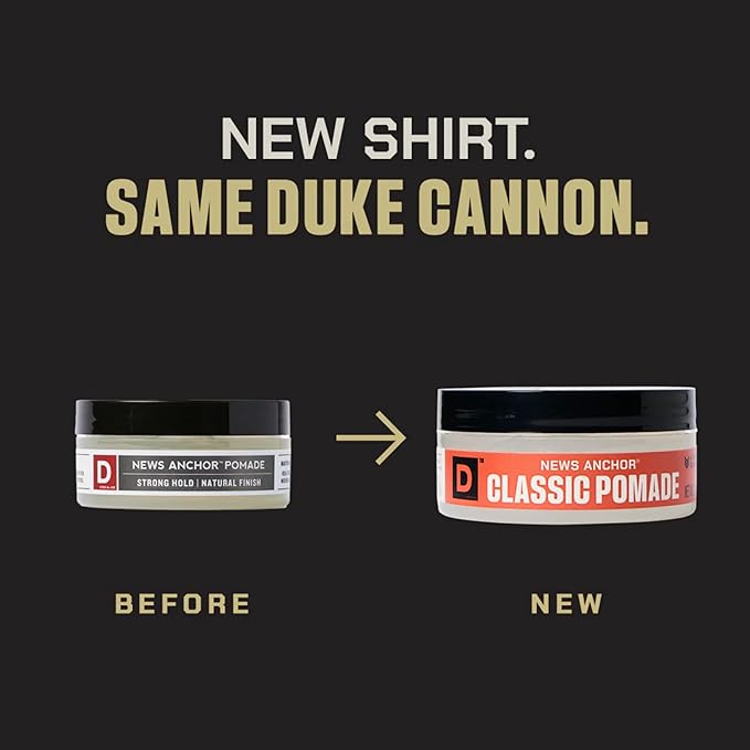Duke Cannon Supply Co. News Anchor Classic Pomade – 2 oz – Strong Hold, Light Shine, Water-Based, Adds Control & Texture for Short to Medium Hairstyles