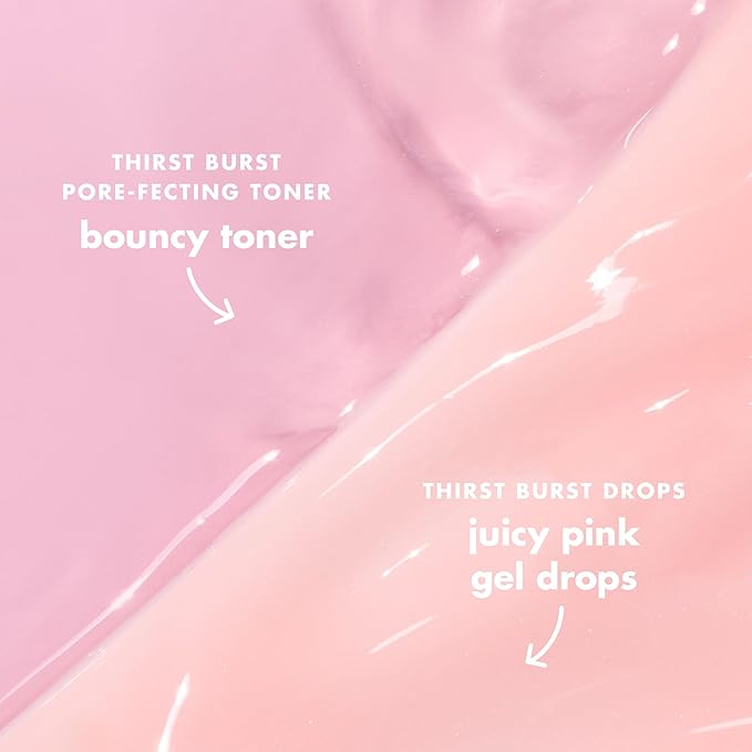 e.l.f. Skin Thirst Burst Dew-O, Travel-Sized Skincare Set, Exfoliating Facial Toner & Hydrating Serum Drops, Gives Skin A Dewy, Bouncy Glow, Vegan & Cruelty-Free