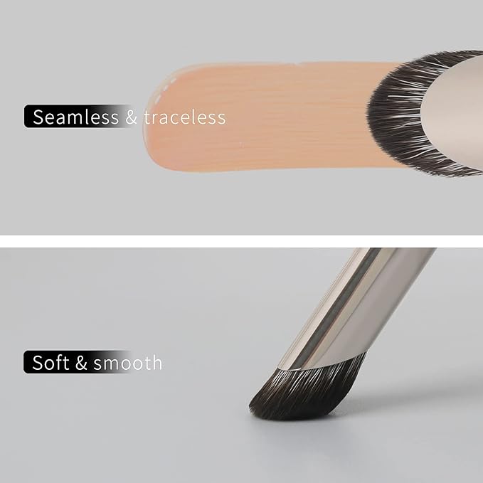 Mini Angled Concealer Brush Under Eye, Concealer Brush, Small Nose Contour Brushes, Nose Brush Contour, Angle Concealer Brushes, Small Concealer Brushes, Angled Brush - Black, 8S