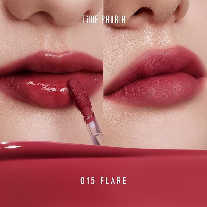 Altera Blurring Lip Tint 015 Flare, Deep Peddish Pink Glossy to Soft Matte Finish, Blur Lip Lines, Weightless No-Sticky Airy Velvet Texture, Vibrant Hydrating Long-Lasting Lip Makeup