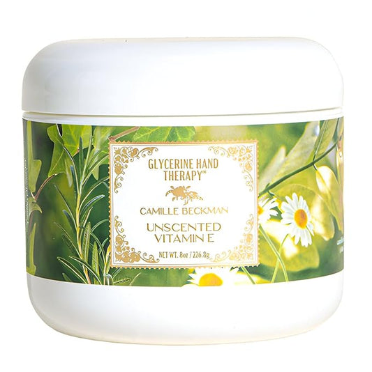 Camille Beckman Glycerine Hand Therapy Cream, Vitamin E Unscented, 8 Ounce