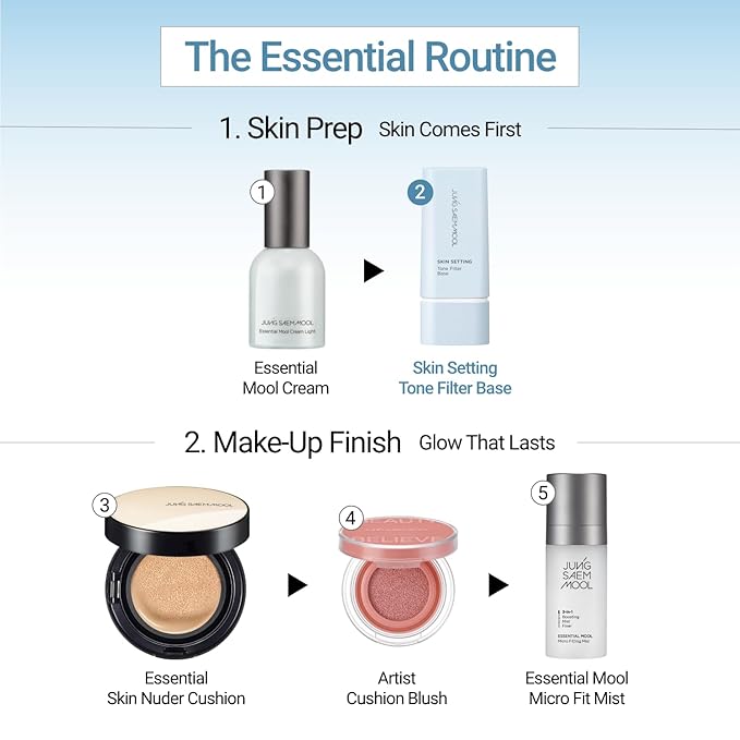 JUNG SAEM MOOL Skin Setting Tone Filter Base 1.35 Fl Oz, Blue-Tone Correcting Primer for Yellow and Dull Skin, Hydrangea Collagen for Hydration, Pore-Smoothing Face Primer, Korean Base Makeup
