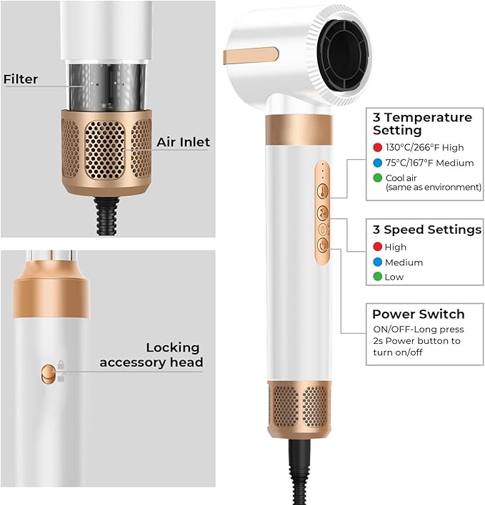 7 in One Blow Dryer Brush, Negative Ion Hair Dryer Brush Set Upgrade Hot Air Brush Air Styler Curling Wrap Air Curler, Curling Iron Hair Styling Tools As A Gift for Straight/Curl/Drying/Smoothing