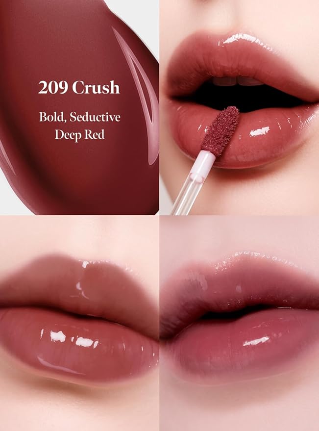 CORALHAZE Dew Drop Tint #209 Crush 4.5g, Hydrating, Glossy, Lightweight Lip Stain with High-shine, Long Lasting Color with Moisturizing Lip Oil, Dewy Finish, Korean Beauty Makeup