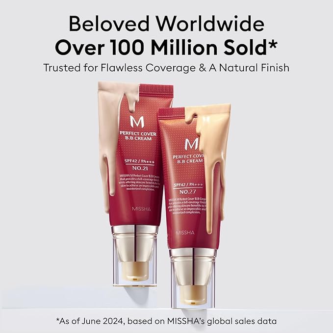 MISSHA M Perfect Cover BB Cream Dual Pack No.23 Natural Beige -Light/Medium with Cool/Neutral Undertone SPF 42 PA +++ 1.69 Fl Oz - Tinted Moisturizer for face with SPF