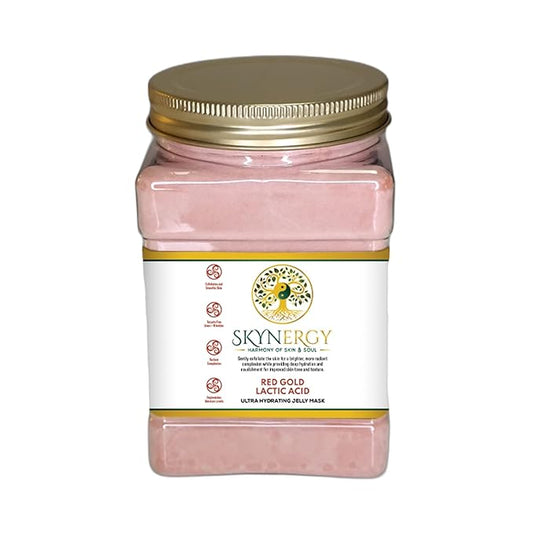 Red Gold Lactic Acid Jelly Mask - Professional & Smoothing Face Mask for Radiation, Hydrated Skin, Glow, Suitable for All Skin Types, Vajafacial Jelly Mask | 12 Applications (30 Fl Oz)