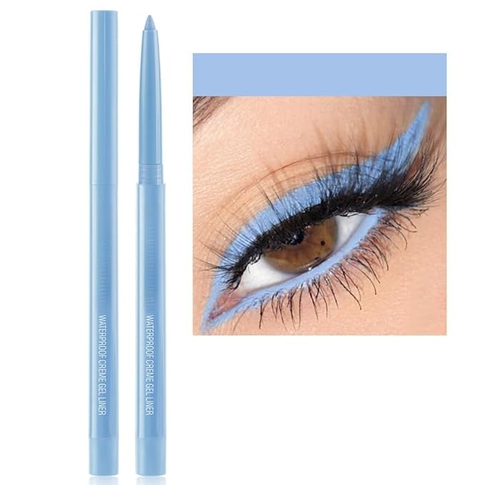 eyeliner pencil retractable eyeliner creamy pigmented smudge proof eye liner pen Blue