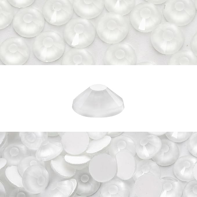 Novani 3000 Pieces Flatback Rhinestones Glass Round Gems Neon-White Crystals for Nail Art DIY Crafts Clothes Shoes,SS10,2.7-2.9mm
