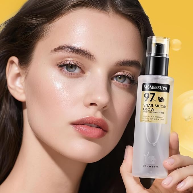 Snail Mucin 97% Hydrating Face Serum 120ml, Moisturizing Essence with Snail Secretion Filtrate for Soft, Smooth & Radiant-Looking Skin, Suitable for All Skin Types