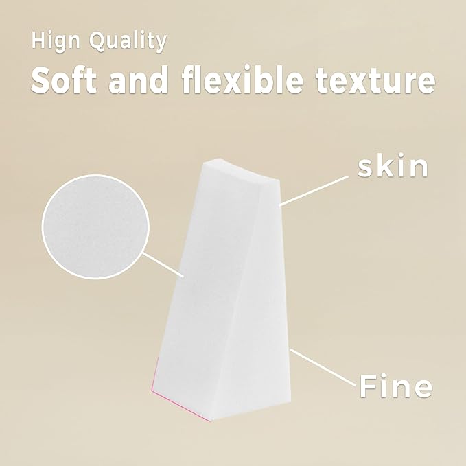 Makeup Sponges, 48 Pack of Triangle Cosmetic Wedges for Foundation & Powder Blending, Latex Free Foam Blenders, Smoothing Application for Liquid and Cream Makeup