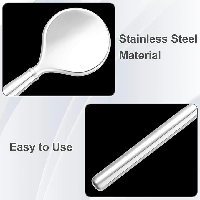 Pndeyo 3pcs Mini Metal Makeup Spoon, Reusable Cosmetic Cream Spatulas, Skincare Scoop Applicator Facial Massage Beauty Tools for Mixing and Sampling Face Eye Cream- Silver