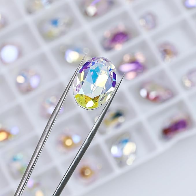 DONGZHOU Big Nail Art Rhinestone，48Pcs Mixed Color Rhinestones Nail Gems Shiny Multi Shape 3D Glass Crystals Nail Charms for Nail DIY Decorations Crafts