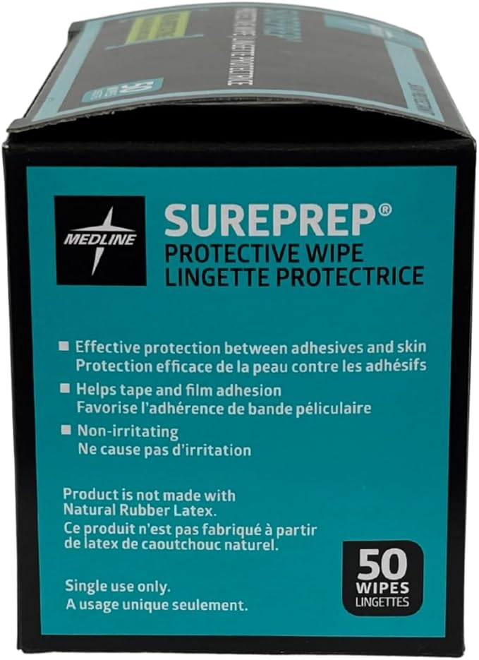 Medline SurePrep Skin Protective Barrier, Wipe - Premium Quality Medical Supplies for Skin Care and Protection, Pack of 50