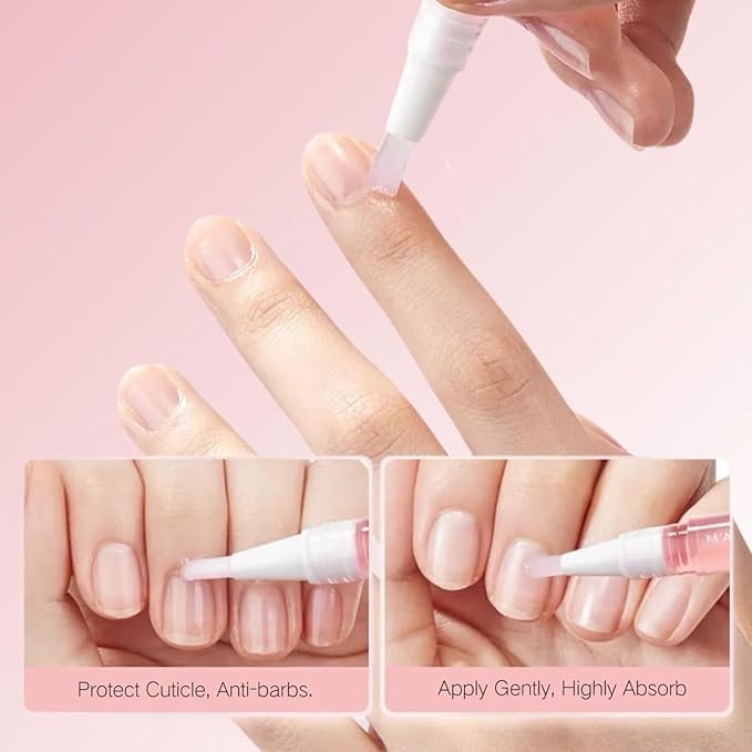 SASSYTIP Nail Strengthen Oil Pen | Fast-Absorbing Cuticle Oil with Biotin & Ginseng | For Brittle & Peeling Nails | Jasmine, Rose, Lemon Scents | Home, Office, Travel Use (Rose)