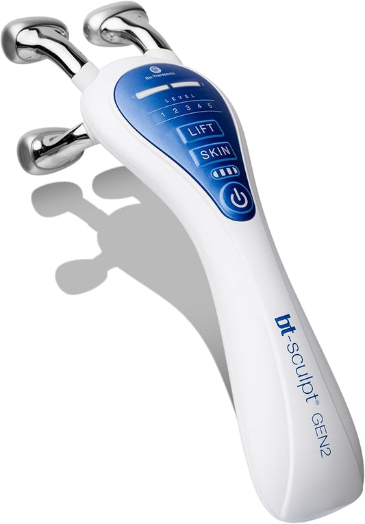 bt-Sculpt GEN2, Microcurrent Facial Lifting, Sculpting, and Firming with Proprietary Kinesthetic Lifting for Home use (White)