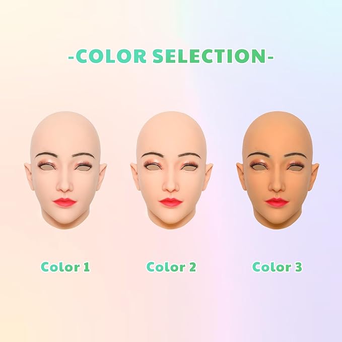 Realistic Female Silicone Head Mask Novelty Adults Full Face Mask Cosplay Halloween Crossdresser Party Mask