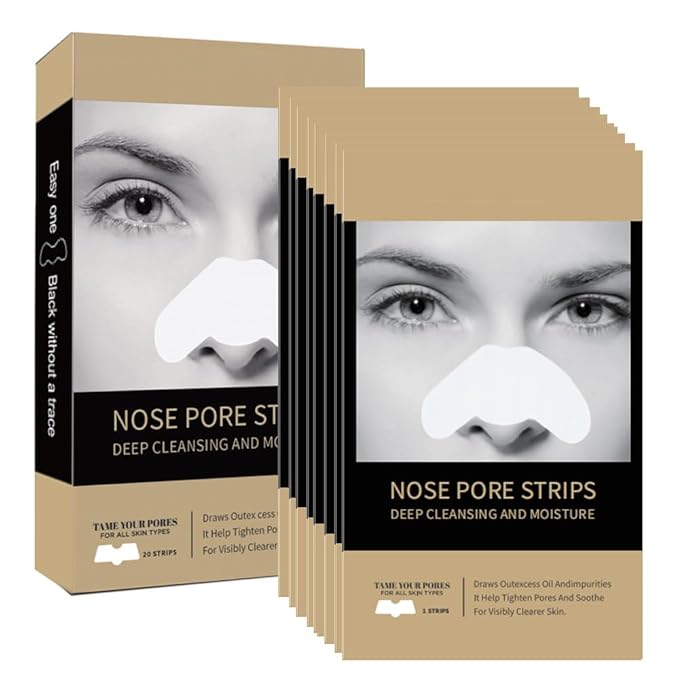 Blackhead Remover Nose Pore Strips - Deep Cleansing and Moisture Clear-Up Strips for Blackheads, for Women & Men (20 PCS)