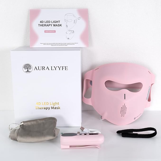 4D LED Light Mask for Skin Rejuvenation and Radiance Enhancement with Red, Blue and Amber Modes, Comfort-Fit Silicone Design, Cordless Rechargeable Skincare Tool