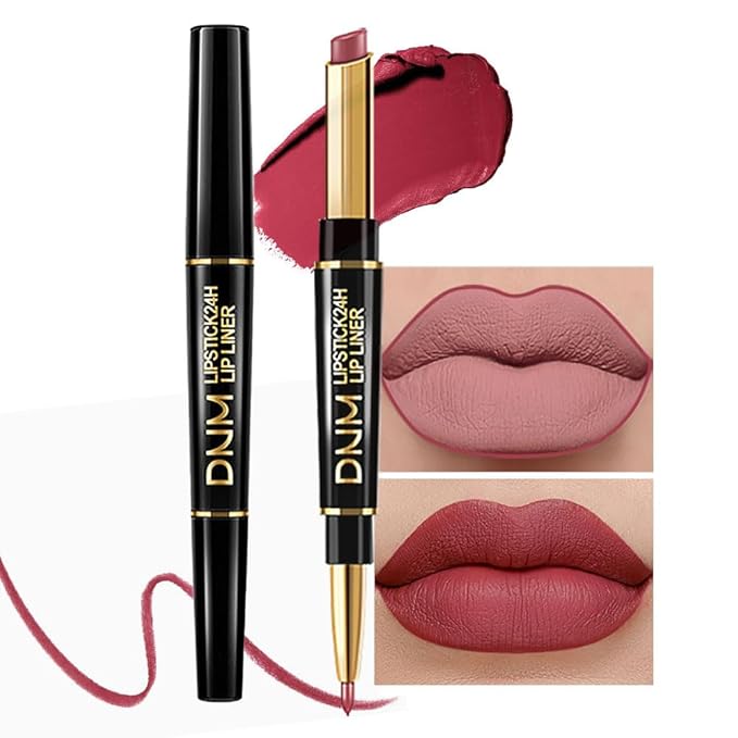 evpct 1Pcs Mauve Red Lip Liner and Lipstick Set Kit for Women Matte Lips Kit with Lip Liner Lip Stains Long Lasting Waterproof 24 Hour Lipstick and Lip Liners Combo Lipliners Pencil Set 13#