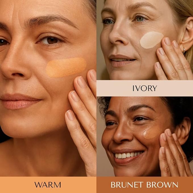 Foundation Cushion, CC Cream With Mushroom-Shaped Applicator, BB Cream Foundation, Lifts And Moisturizes, Long-Lasting And Evens Out Skin Texture (Lvory)
