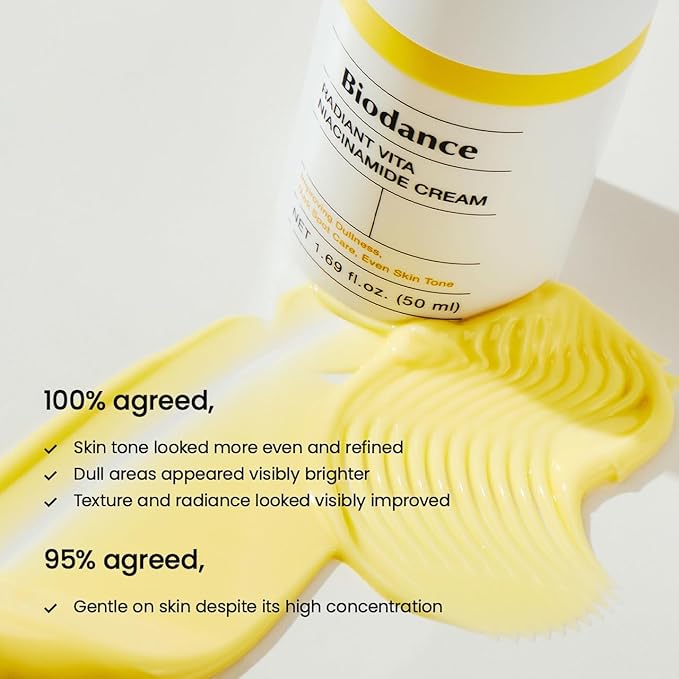 BIODANCE Radiant Vita Niacinamide Cream, Brightening, Dark Spot Correcting Facial Moisturizer, Korean Skin Care, Gifts for Women | 1.69 fl.oz, 50ml