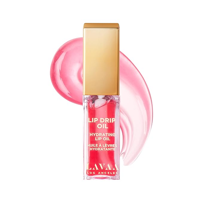 Lavaa Beauty LIP DRIP OIL Glossy Non-Sticky Lip Oil | Hydrating & Nourishing Jojoba Oil, Vitamin E, and Hyaluronic Acid (Raspberry)