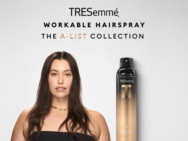 TRESemmé Workable Hairspray 1 ct A-LIST Collection for Brushable + Customizable Hold, Developed Safe for All Hair Types, 8.5 Oz