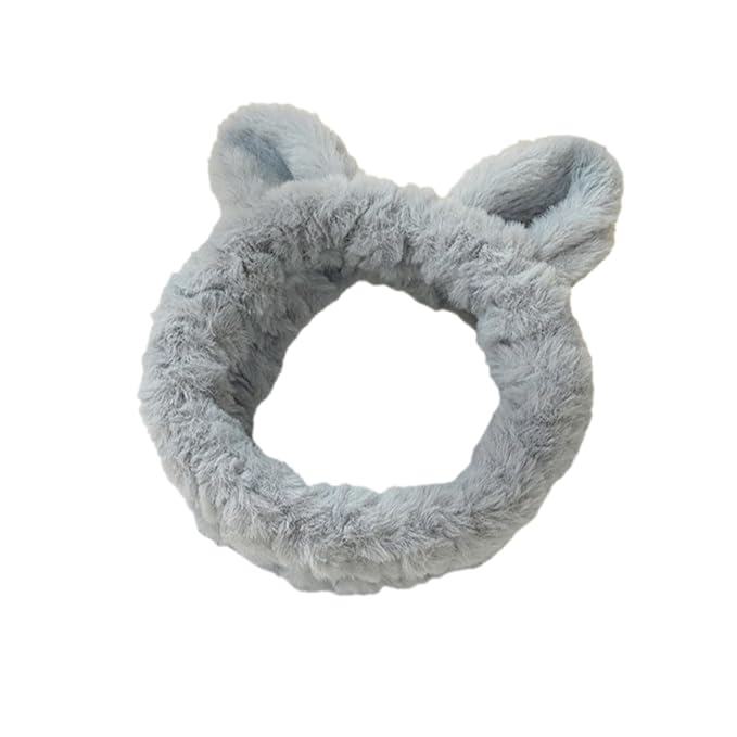 Jimmidy Large Cat Ear Headband,Cute Women Spa Headbands,Face Wash,Skincare Makeup Hairband,Stylish Accessory,Gift for Women,Soft Coral Fleece Headband(black)