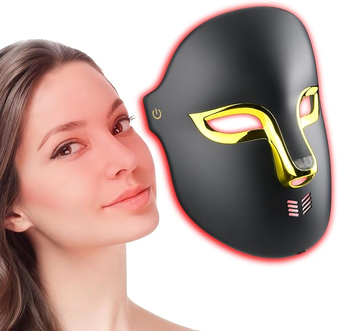 Red Light Therapy Mask for Face,4 Modes LED Face Mask Light Therapy,Acne Removal Wrinkles & Redness Anti-Aging,2000mAh Rechargeable,Wirless Remote,Infrared Photon Facial Mask for Travel Yoga