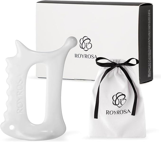 ROYROSA® 로이로사괄사 K-Beauty, 100% Ceramic Guasha, Facial and Body Acupuncture Therapy, Reduce Fine Lines and Wrinkles, Made in South Korea (Royrosa Guasha)