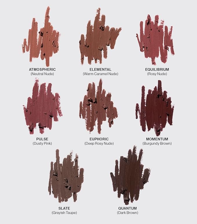 MAKE Beauty Continuum Lip Liner – Long Lasting Creamy Liner with Velvet Matte Finish – Includes Built-In Sharpener and Blending Brush – Highly Pigmented Dark Brown Lip Color – Shade, Quantum