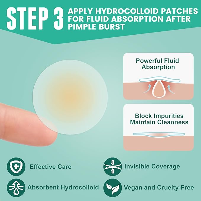 TEAWOO 3-Step Microdart Pimple Patches Set – 83 Count, including 9 Microdarts Pimple Patches, 50 Pimple Poppers, and 24 Hydrocolloid Patches