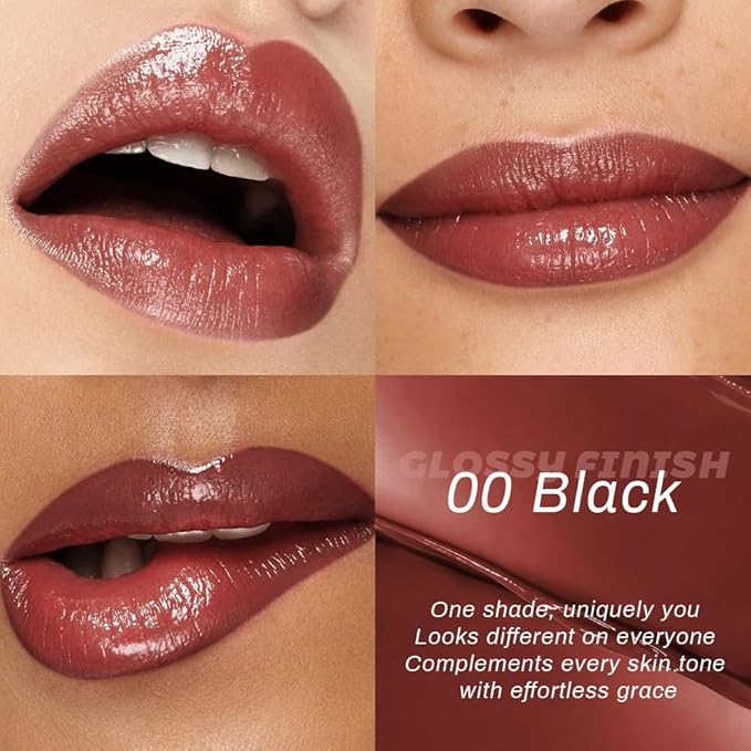 evpct Brown Honey Lipstick Tinted Lip Balm, Sheer Hydrating Shine Tinted Lipstick for Women, Moisturizing Lip Color, Nourishing Tinted Lip Balm Plumper Gloss Stain, Glossy Shiny Finish