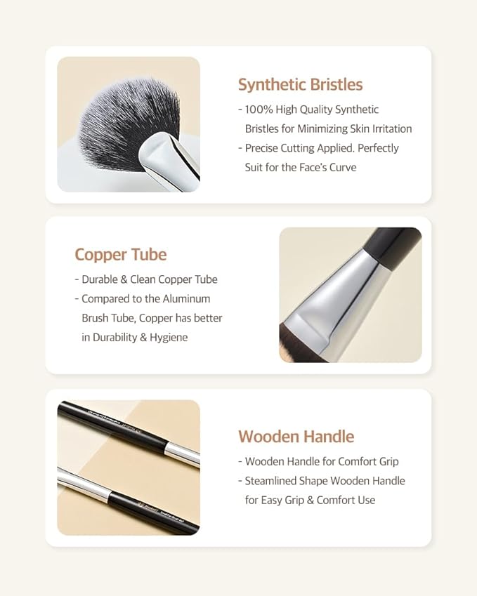 STUDIO17 Glide Foundation Brush for Liquid Makeup | Liquid Flat Foundation Brush with Flat Top | Korean Makeup Brush with Super Micro Bristles | Studio Quality Makeup Tool