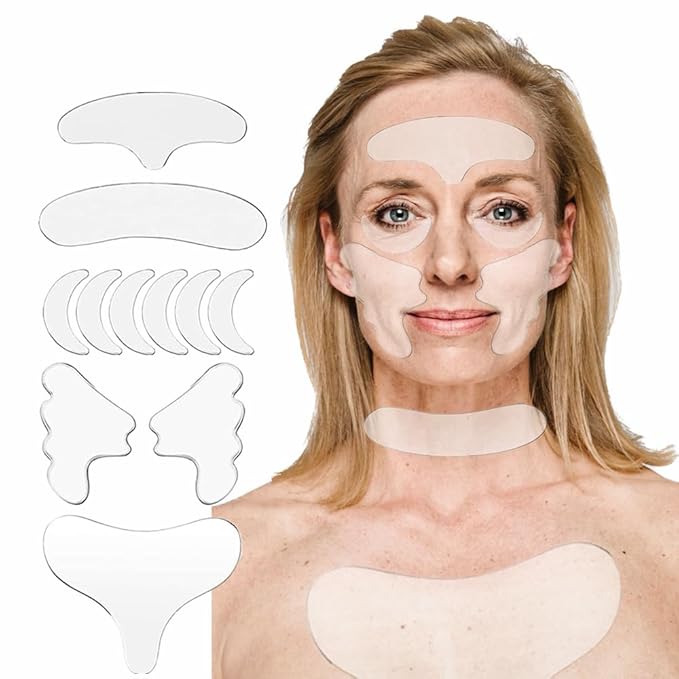Neck Wrinkle Patches, Anti Wrinkle Silicone Patches，Reusable Chest Firming and Tightening Facial Masks, Collagen Neck Fine Line Pads for Women Reduce Fine Wrinkles, Moisturizing & Firming（11PCS)