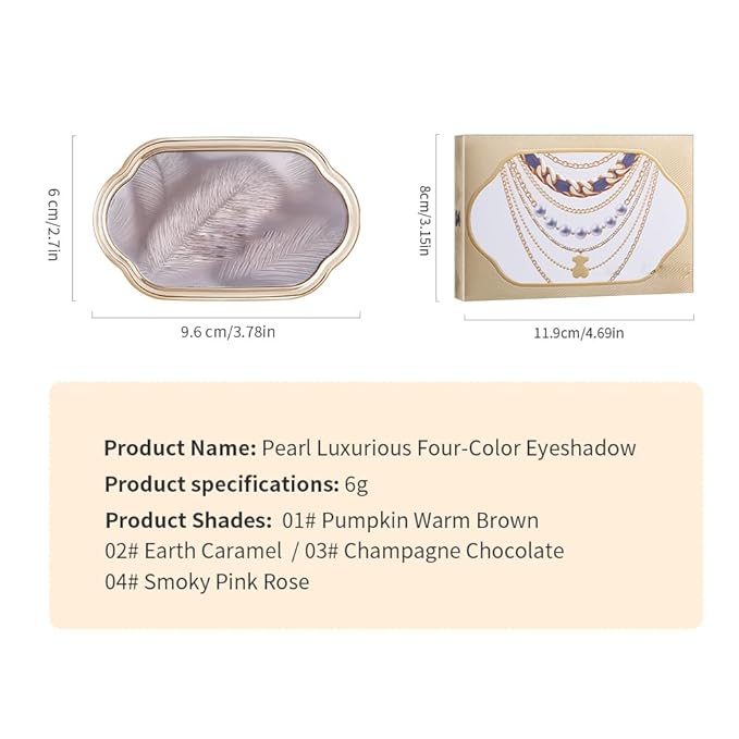 Nude Eyeshadow Palette 4 Colors, smoke pink rose Matte & Shimmer Neutral Shades, Highly Pigmented Blendable Long-Lasting Powder, Smooth No-Fallout Daily Eye Makeup Palette and Natural Looks l-B04