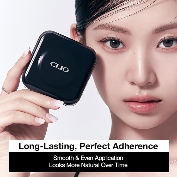 CLIO Kill Cover Founwear Cushion Foundation, Flawless Full Coverage with Matte Finish, Covering Pigmentation and Blemish, Long-Lasting, Creamy Lightweight Texture, Korean Cushion (19C LIGHT)