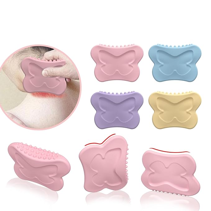 Lymphatic Contour Face Brush【Anti-Puffiness】【Lift】【Massage】 Silicone Lymphatic Face Brush, Gua Sha Brush，Blue