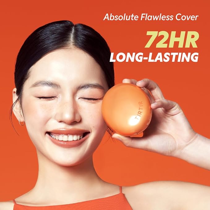 TIRTIR Mask Fit Ai Filter Cushion Foundation | AI-Like Semi-Matte Finish - Up to 72-Hour Medium to Full Coverage Korean BB Cushion Make up Beauty, #27N Camel, 0.63 Fl Oz