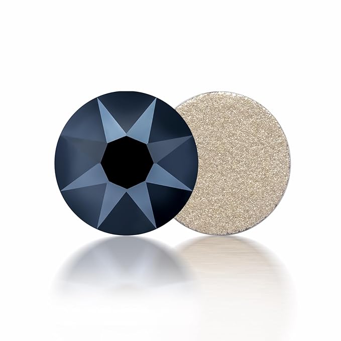 Meibite Shiny Black Flatback Rhinestones, Glass Rhinestones for Nail Art and Craft, Glue Fix, Loose Crystal Gemstones(Shiny Black, SS16, 1440pcs, 3.8-4.0mm)