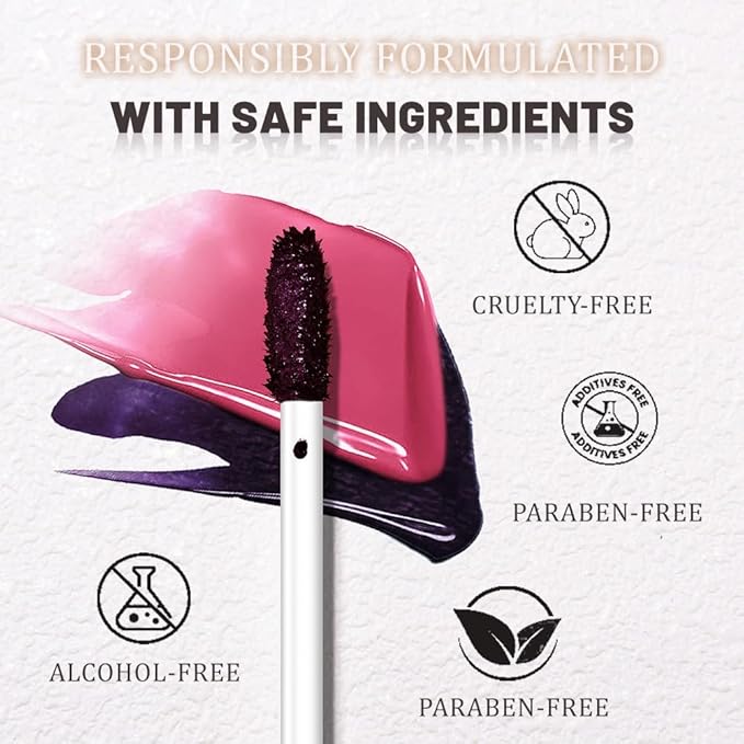 JUAAZIN Peel Off Lip Stain Tattoo with Tweezer - Plum Red Matte Lip Tint, Long Lasting Waterproof Transfer-Proof Liquid Lip Stain, Cruelty-Free Lip Masque for All Skin Types, Valentine's Day Gift 10#