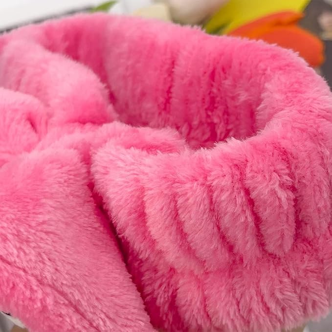 Saileg Kawaii Cartoon Headband, Cute Anime Spa Band for Women face Washing Makeup Skincare, Soft Microfiber Coral Shower Fluffy Towel Hairband for Girls (KT)